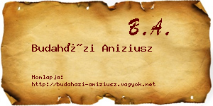 Budaházi Aniziusz névjegykártya
